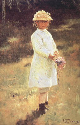 Ilya Repin Girl with a Bouquet (Vera,the Artist's Daughter) (nn02)